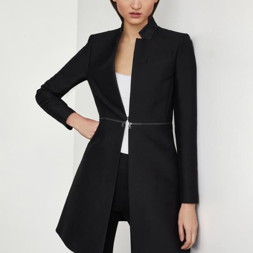 BCBG MAX AZARIA Arelia Long Blazer XS Black
